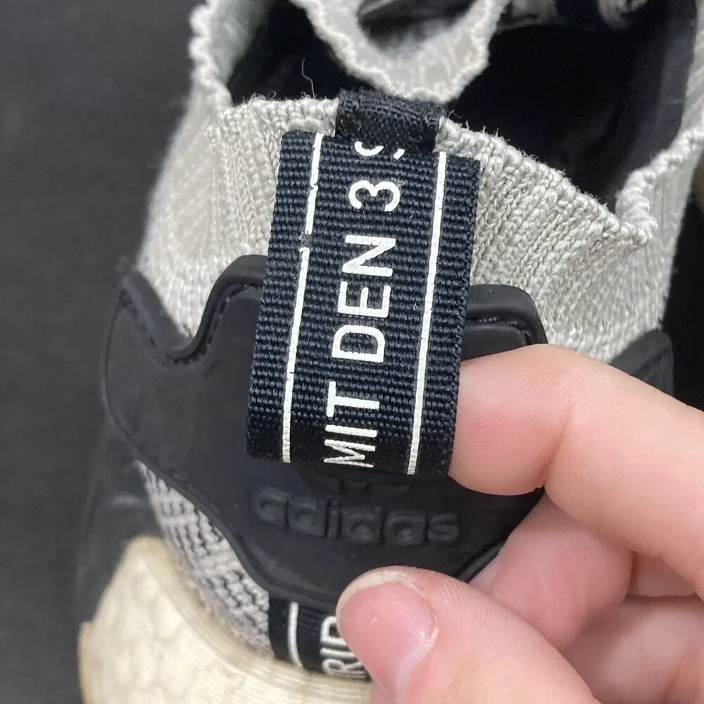 Adidas NMD R1 Primeknit -Men's Sz 5 -Black/White/Gray Sesame 2018 Shoes - AQ0899